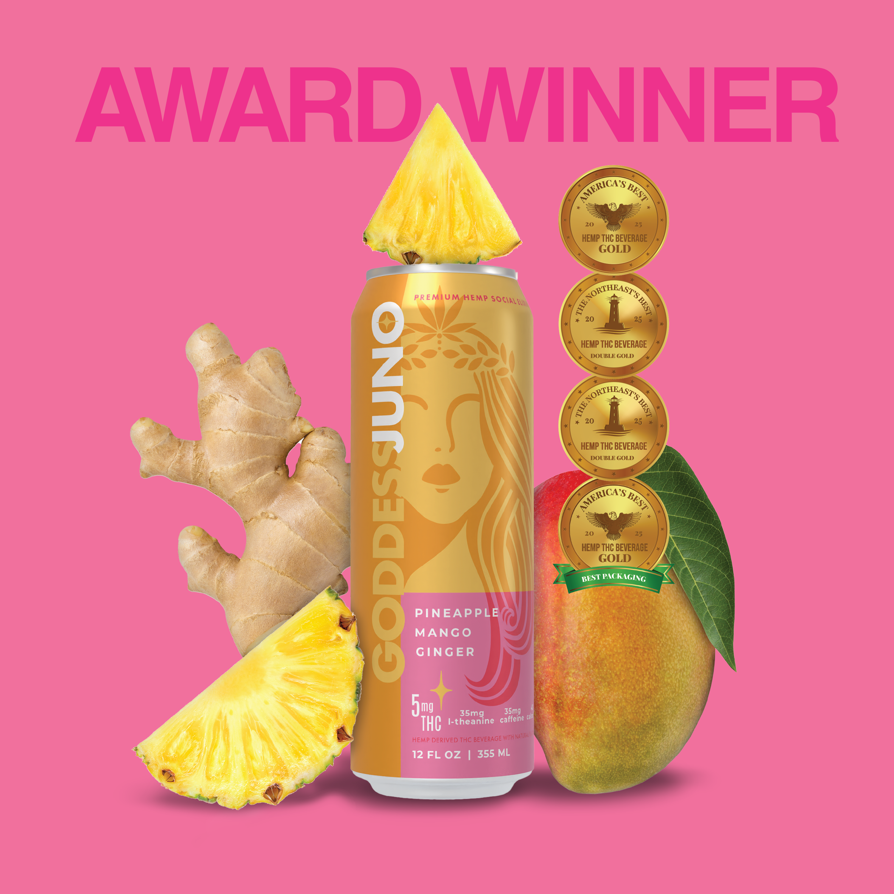 Pineapple Mango Ginger THC Infused Social Elixir – GoddessJuno